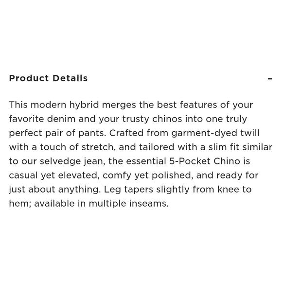 Todd Snyder Slim Fit 5-Pocket Chino Pants, jeans, black sz 30x32 Stretch - Picture 11 of 11